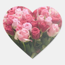 ピンクレッドローズハートシェイプシール ハートシール