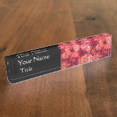 ピンクレッドローズフィールド デスクネームプレート (側面)