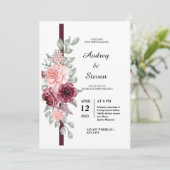 ピンクレッドローズ結婚式招待状 招待状 (スタンド正面)