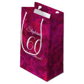 ピンクレッドローズ60とセンセーショナルな誕生日パーティー スモールペーパーバッグ (裏面アングル)