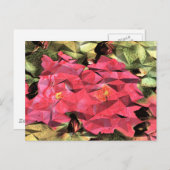 ピンクレッドローゼス抽象芸術キュービスト未来派 ポストカード (正面/裏面)