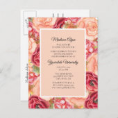 ピンクレッドローゼス/フローラカレッジトランクパーティー インビテーションポストカード (正面/裏面)