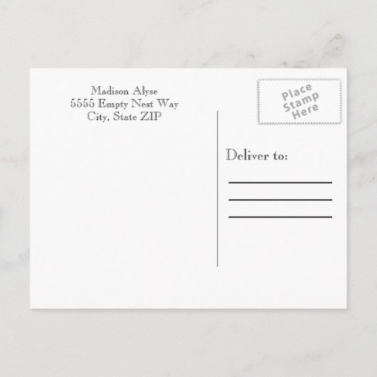 ピンクレッドローゼス/フローラカレッジトランクパーティー インビテーションポストカード (裏面)