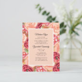 ピンクレッドローゼス/フローラカレッジトランクパーティー インビテーションポストカード (スタンド正面)