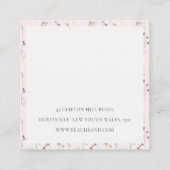 ピンクレッドワイルドフラワークレストありがとうございました スクエア名刺 (裏面)