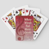 ピンクレッドヴィンテージグランジクレフ、 音符記号シンボルミュージックシート トランプ (裏面)