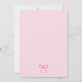 ピンクレッド手引き弓卒業パーティー 招待状 (裏面)