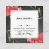 ピンクレッド抽象芸術バラバードシャルボード背景 スクエア名刺 (裏面)