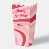 ピンクレッド抽象芸術パターントレンディー フェイバーボックス (裏面)