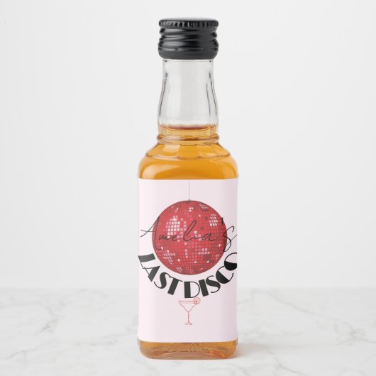 ピンクレッド最後のディスコパーティーショット リキュールボトルラベル (正面)