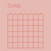 ピンクレッド未加工6月の団体や組織 シール (正面)