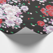ピンクレッド桜素晴らしヴィンテージ日本のパターン ラッピングペーパー (角)