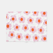 ピンクレッド熱帯フローラ春夏 フリースブランケット (正面(横))