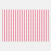 ピンクレッド白ハートスストライプのバレンタインデー ラッピングペーパーシート (正面3)