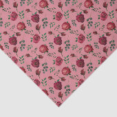 ピンクレッド金ゴールドグラムヴィンテージバラフローラルパターン 薄葉紙 (詳細)