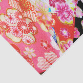 ピンクレッド黒着物日本のフローラデコパージュ 薄葉紙 (詳細)