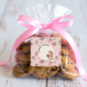 ピンクレッド2スイートストロベリーセカンドバースデーパーティー スクエアシール