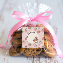 ピンクレッド2スイートストロベリーセカンドバースデーパーティー スクエアシール