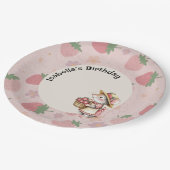 ピンクレッド2スイートストロベリーセカンドバースデーパーティー ペーパープレート (アングル)