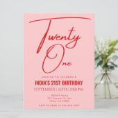 ピンクレッド21歳の誕生日 招待状 (スタンド正面)