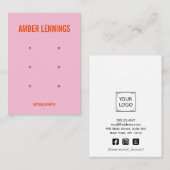 ピンクレッド3イヤリングホールセットロゴソーシャル 名刺 (正面/裏面)