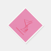 ピンクレッド50番誕生日ナプキン スタンダードカクテルナプキン (角)