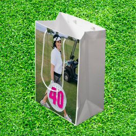ピンクレディゴルフ–40をテーマにした ミディアムペーパーバッグ