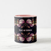 ピンクレディスリッパオーキッドパーソナライズされた抽象芸術 ツートーンマグカップ (中央)