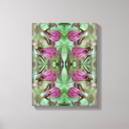 ピンクレディスリッパオーキッドフラワーペア抽象芸術 キャンバスプリント