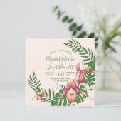 ピンクレディスリッパオーキッドリースピーチ結婚ーズ 招待状 (スタンド正面)