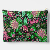 ピンクレディスリッパフラワーNH州ワイルドフラワー アクセサリーポーチ (裏面)