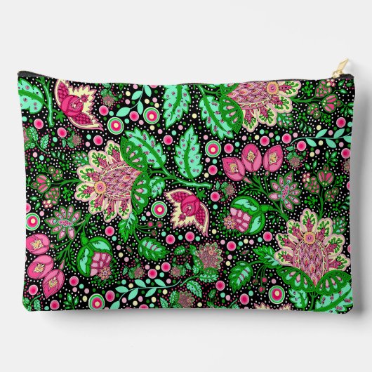 ピンクレディスリッパフラワーNH州ワイルドフラワー アクセサリーポーチ (裏面)