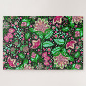 ピンクレディスリッパフラワーNH州ワイルドフラワー ジグソーパズル (横)