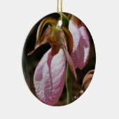 ピンクレディスリッパペアフラワーオーナメント セラミックオーナメント (右)