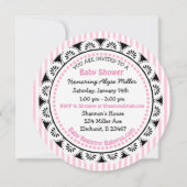 ピンクレディバグガールのベビーシャワー招待状 招待状 (裏面)