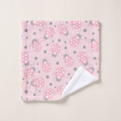 ピンクレディバグタオルの名前セット バスタオルセット (ウォッシュタオル)