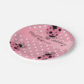 ピンクレディバグパーソナライズされた誕生日紙プレート ペーパープレート (アングル)