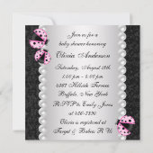 ピンクレディバグベビーシャワー招待状 招待状 (裏面)