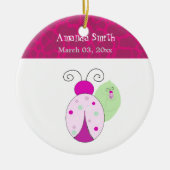 ピンクレディバグベビー初めてのクリスマス セラミックオーナメント (正面)