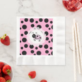 ピンクレディバグ女子のベビーシャワー 縁ありランチョンナプキン (インサイチュ)