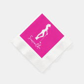 ピンクレディモノグラム 縁ありカクテルナプキン (角)