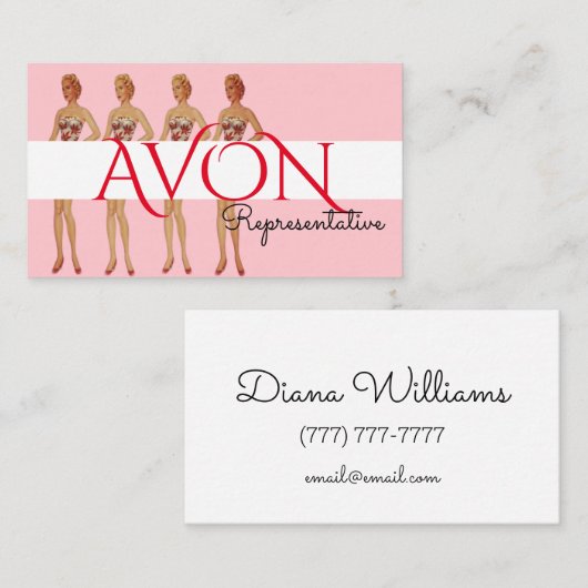 ピンクレディースアパーソナライズされたボン 名刺 (正面/裏面)