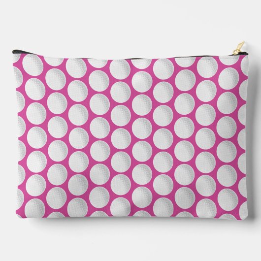 ピンクレディースゴルフイニシャルグリーン名門私立校風のおもしろい アクセサリーポーチ (裏面)