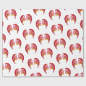 ピンクレディースジェミニ水彩画 ラッピングペーパー (フラット)