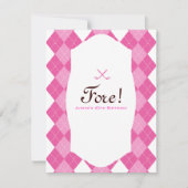 ピンクレディーズゴルフアーガイル柄のパーティー 招待状 (正面)