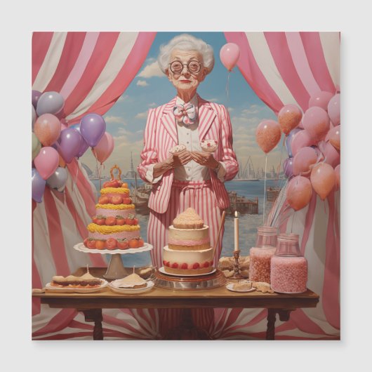 ピンクレディ誕生日パーティー マグネット招待状 (正面)