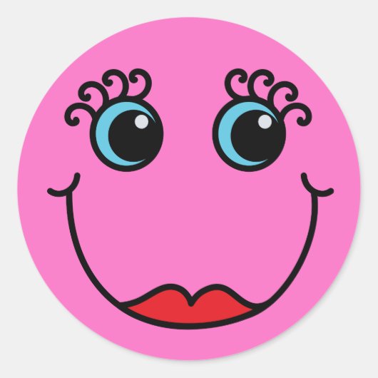 ピンクレディ顔 ラウンドシール (正面)