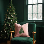 ピンクレトロおもしろいヴィンテージファームフレッシュツリーモノグラム クッション