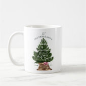 ピンクレトロおもしろいヴィンテージファームフレッシュツリーモノグラム コーヒーマグカップ (左)