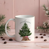 ピンクレトロおもしろいヴィンテージファームフレッシュツリーモノグラム コーヒーマグカップ